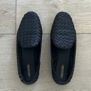 Bottega Veneta Intrecciato Black Smoking Slippers